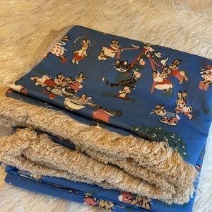 Large Throw Toddler/Child. Reversible: Playground Bunnies 49”x90